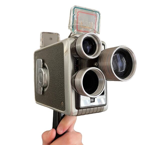 Vintage Kodak Brownie 3 Lens 8mm Camera w/ handle - cracked viewfinder, untested - Picture 1 of 6